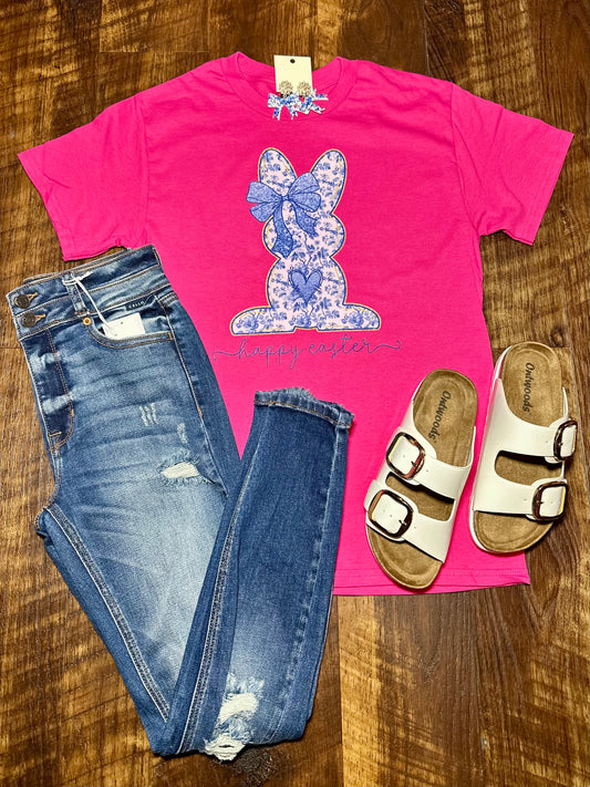 Happy Easter Chinoiserie Print Bunny Tee