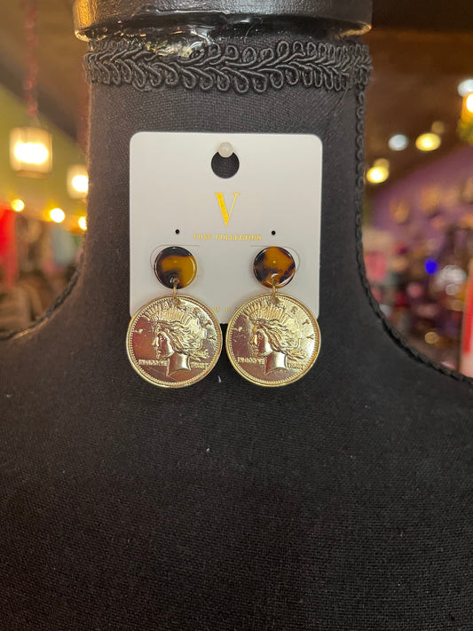 Gold Coin Earrings