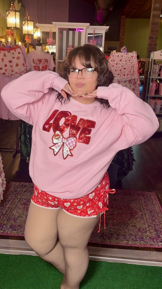 Coquette Sequin LOVE Sweatshirt