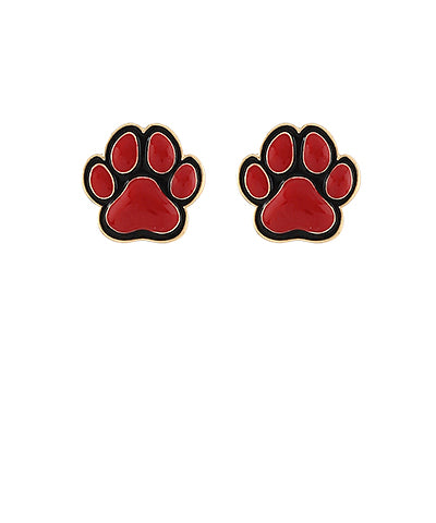 Red & Black Paw Print Earrings