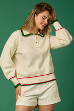 Load image into Gallery viewer, Cream Ruffle Collared Sweater
