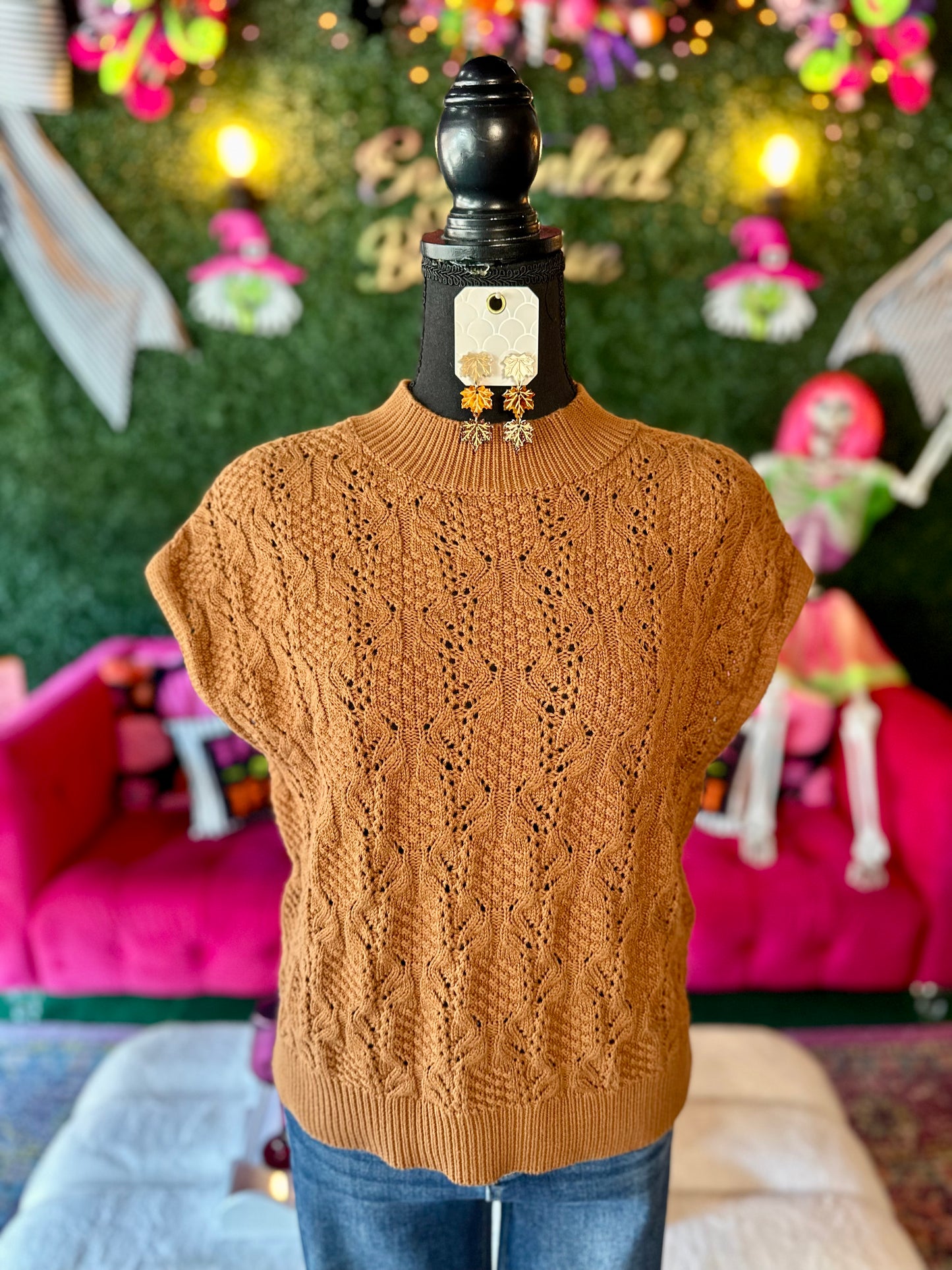 Cinnamon Cable Knit Sweater