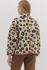 Leopard Print Quilted Coat