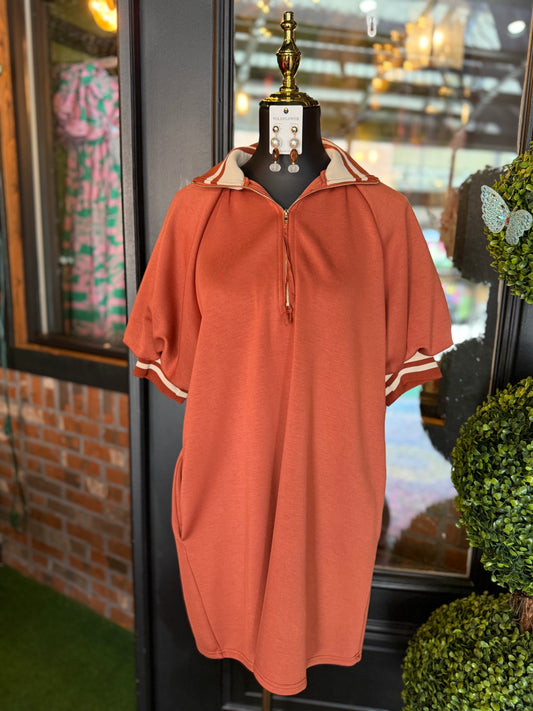 Clay Bubble Sleeve Mini Dress