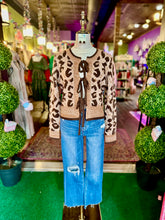 Load image into Gallery viewer, Leopard Print Bow-Tie Long Sleeve Cardigan
