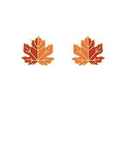 Load image into Gallery viewer, Fall Maple Leaf Studs
