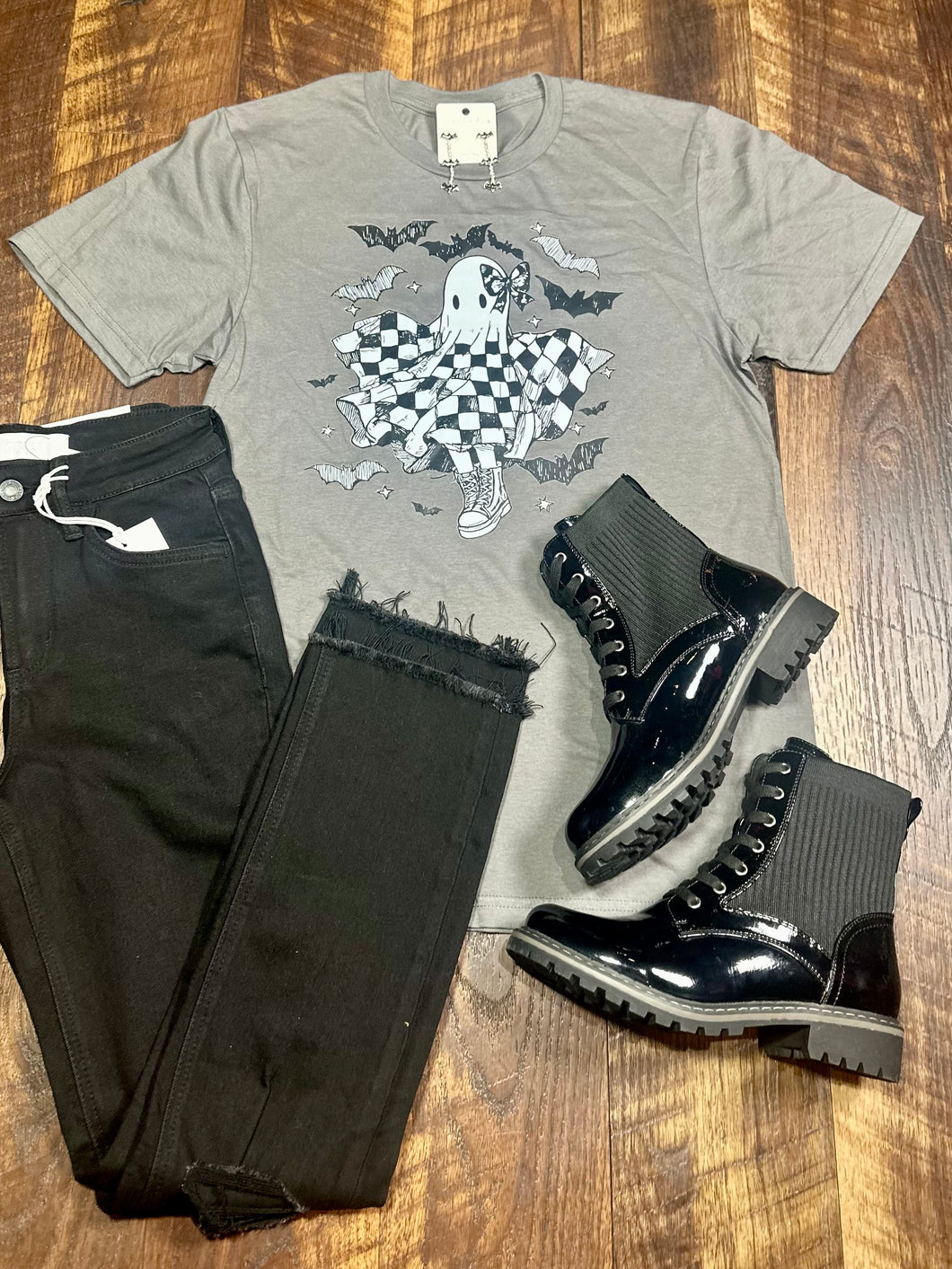 Checkered Coquette Ghost T-Shirt
