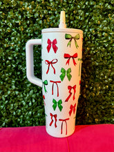 Load image into Gallery viewer, Midnight bow Christmas Tumbler
