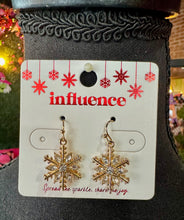 Load image into Gallery viewer, Rhinestone Snowflake Drop Earrings
