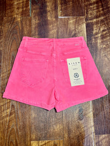 Pink High Rise Cuffed Shorts