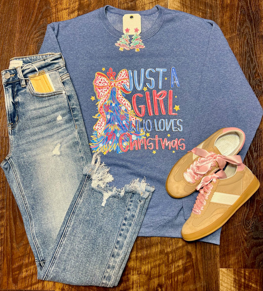 Just A Girl Who Loves Christmas Sweatshirt