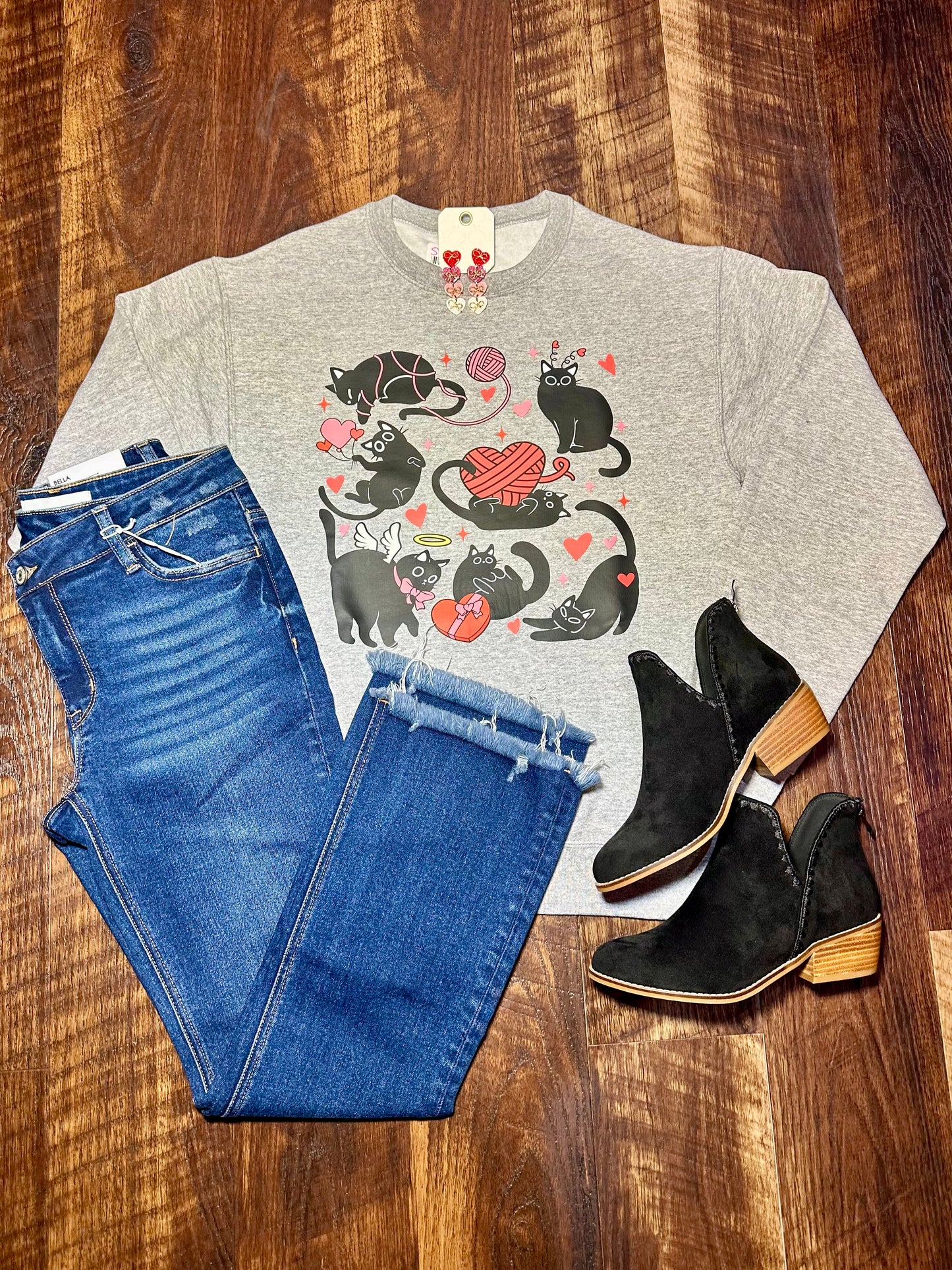 Valentine’s Day Black Cat Sweatshirt