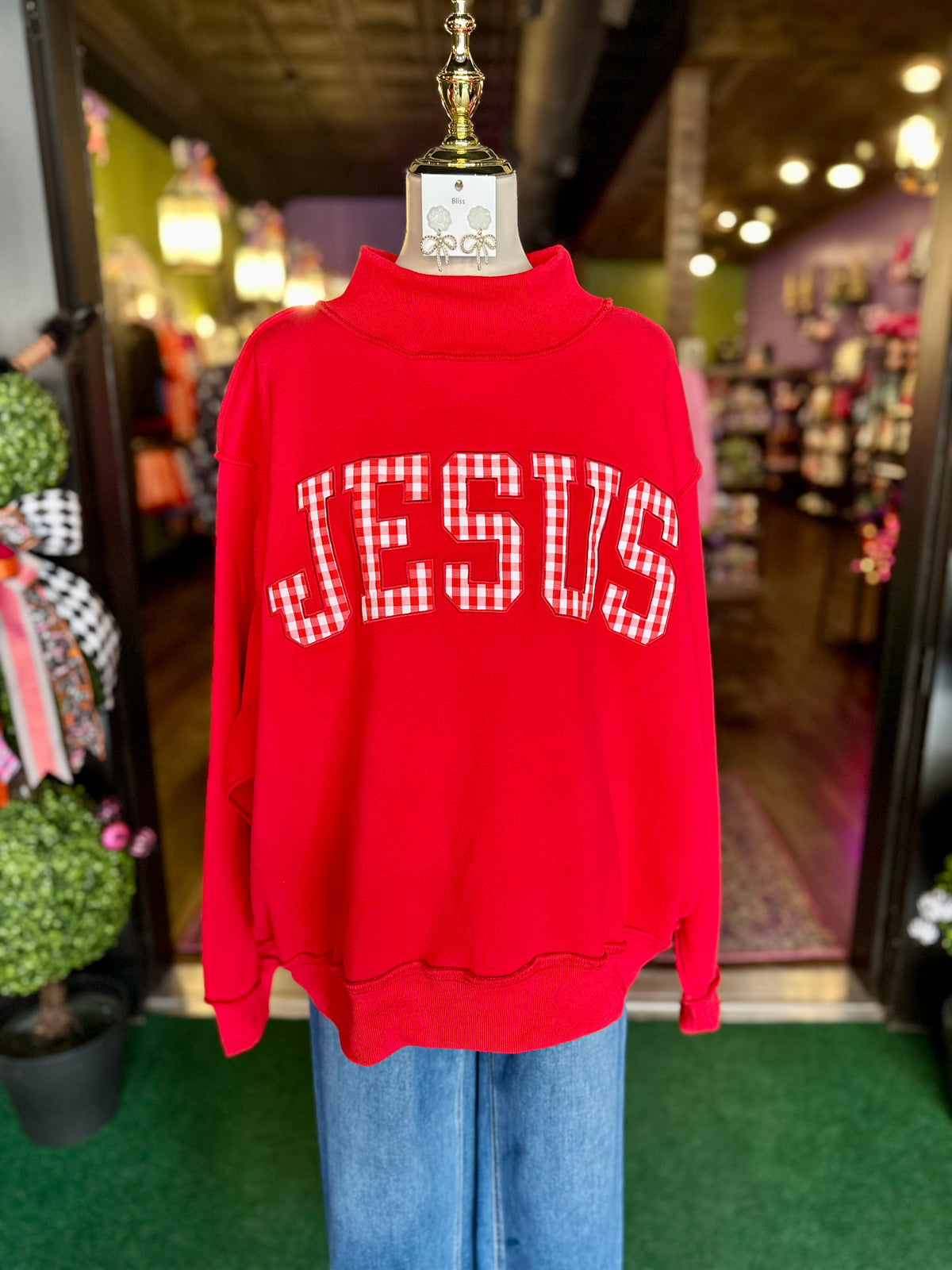 Jesus Mock Neck Sweatshirt