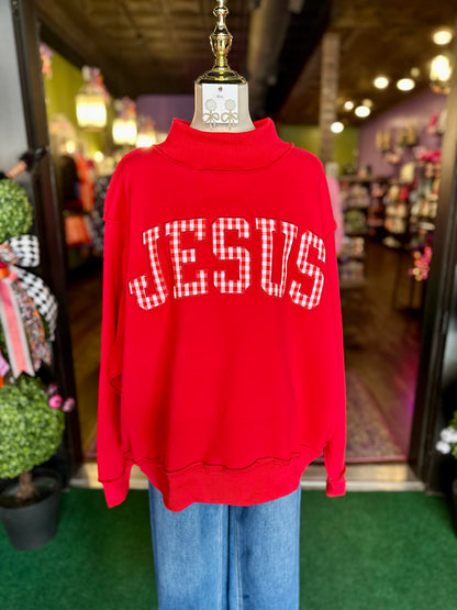 Jesus Mock Neck Sweatshirt