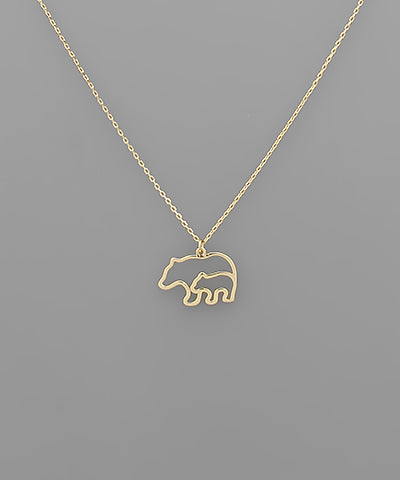 Mama & Baby Bear Necklace