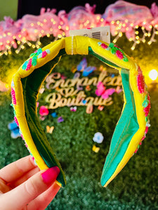 Yellow sequin headband