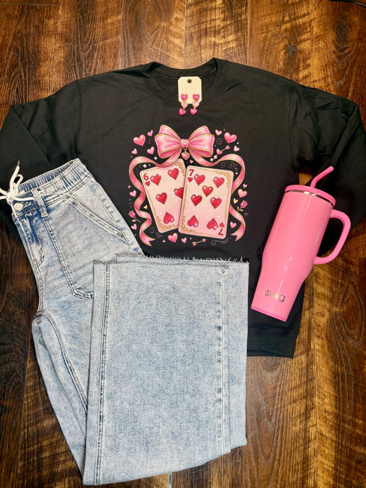 Valentine’s Six-Seven Playing Cards Sweatshirt