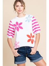 Load image into Gallery viewer, Off White Floral Knit Top
