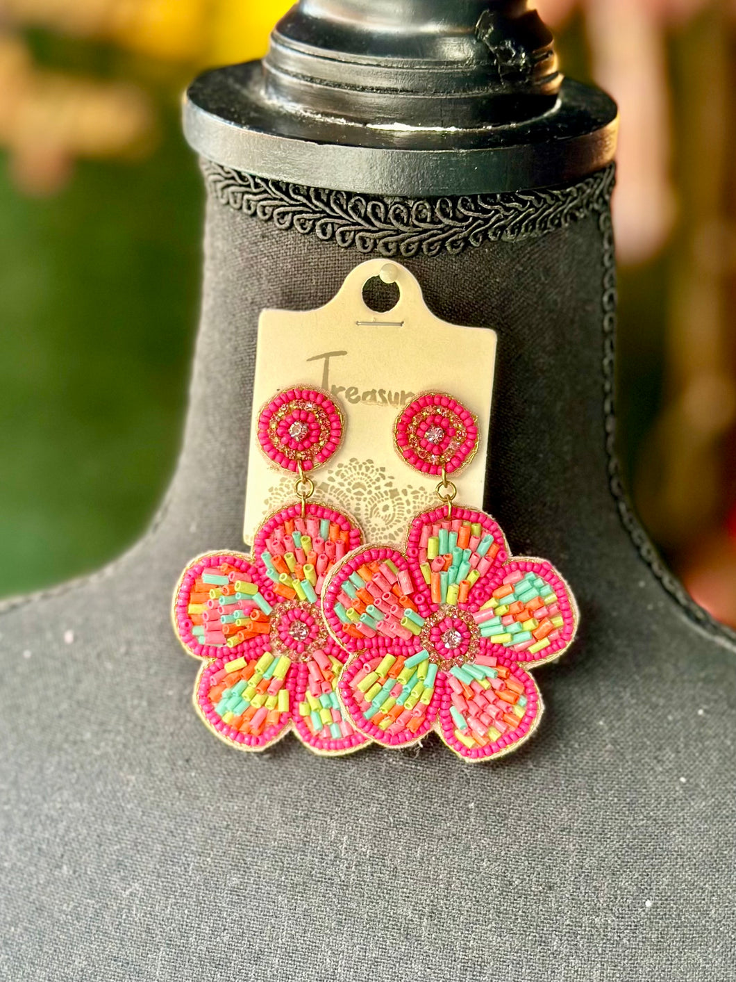 Multicolor Flower Drop Earrings
