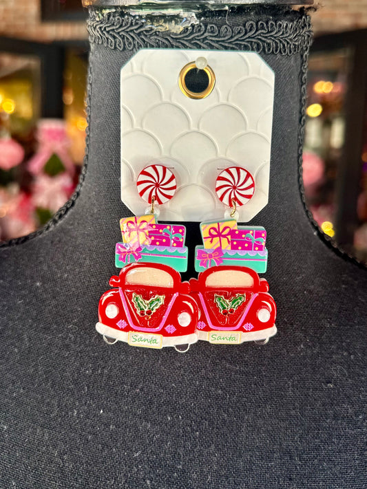 Christmas Present Car Earrings