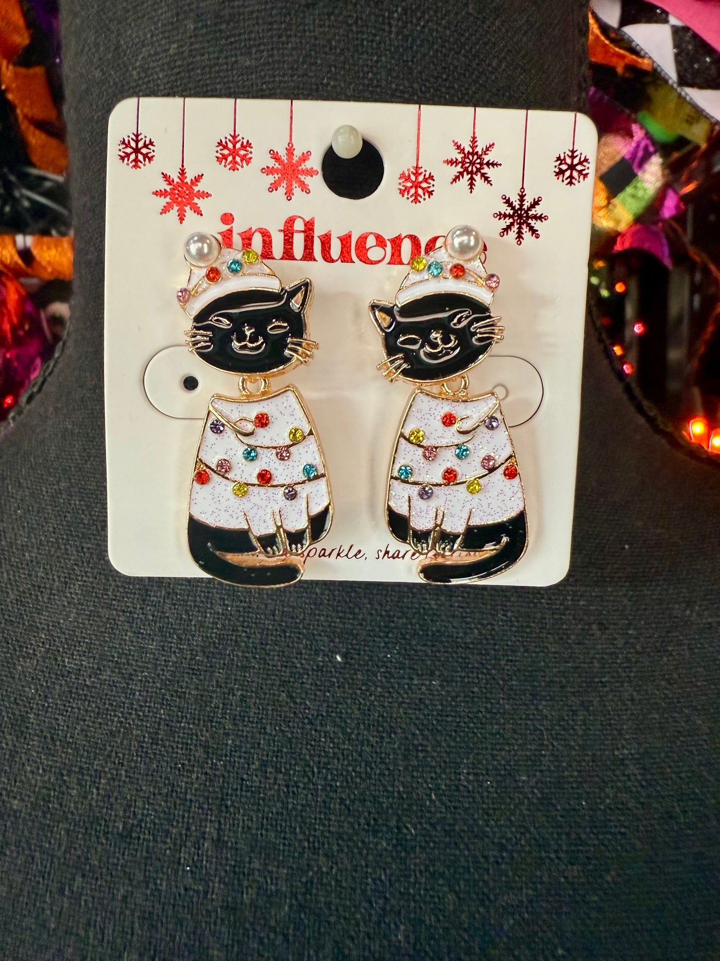 Christmas Kitty Earrings