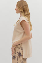 Load image into Gallery viewer, Oatmeal hi-lo Sleeveless Sweater
