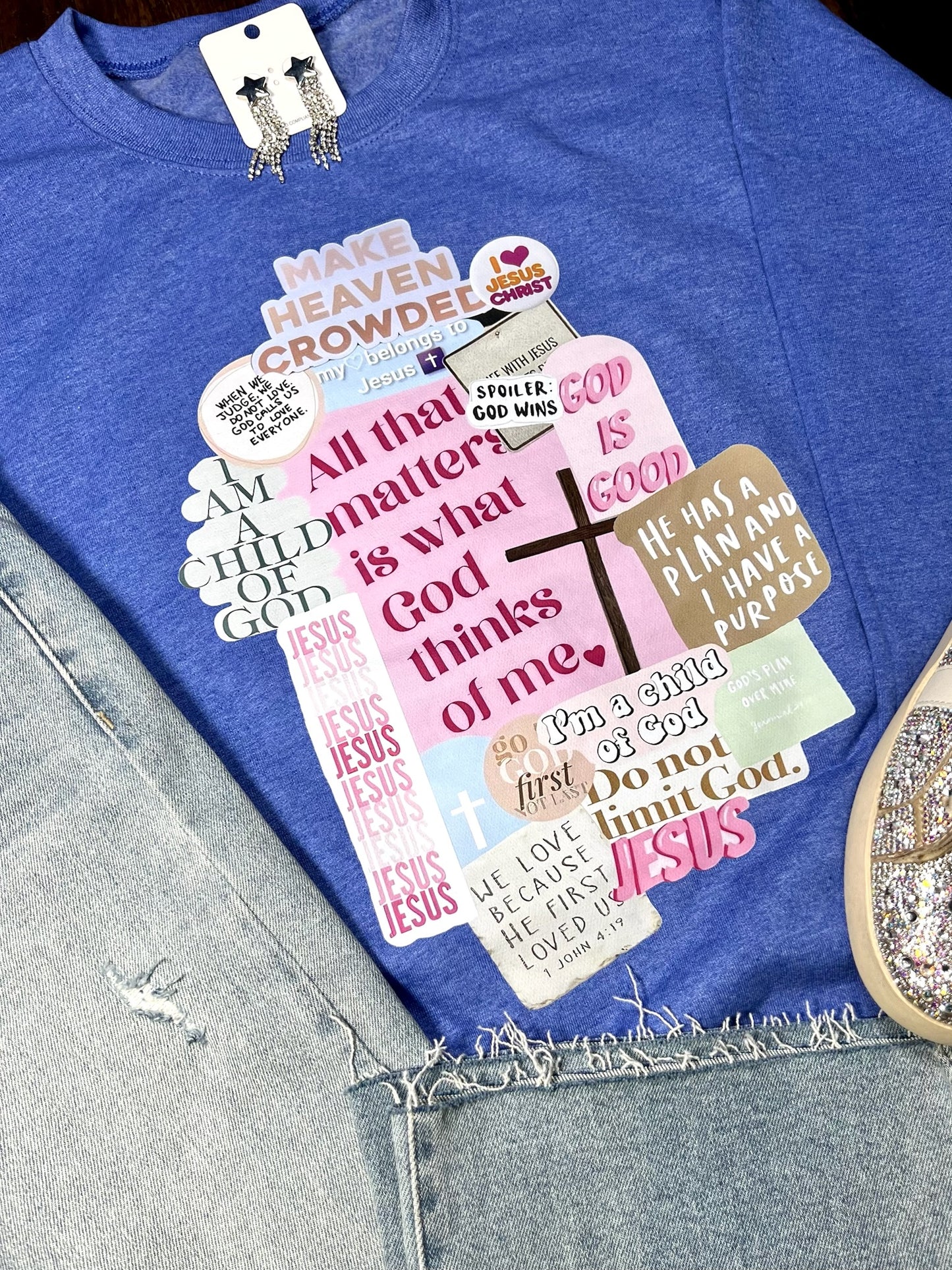 Christian Faith Sayings Collage Sweatshirt