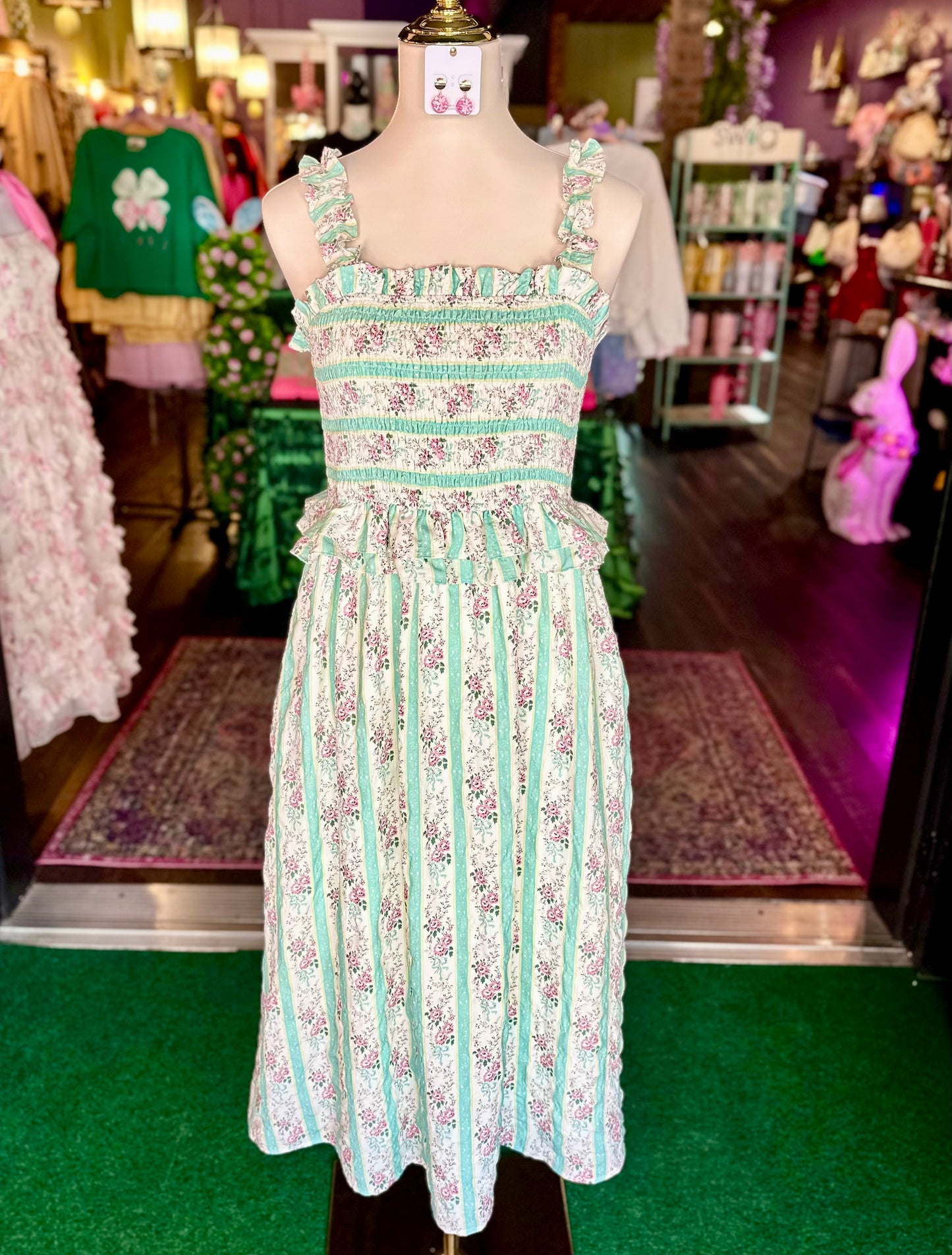 Mint Tea Garden Midi Dress