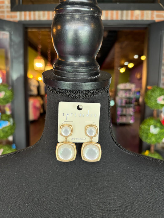 White & Gold Jewel Dangles