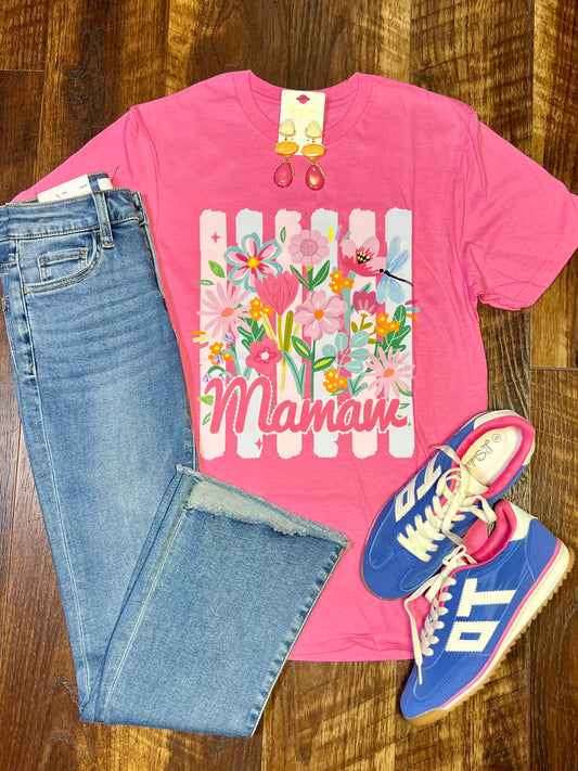 Striped & Floral “Mamaw” T-Shirt
