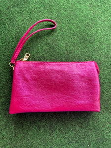 Pink Metallic Crossbody/Wristlet