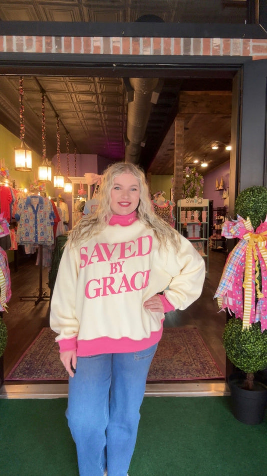 Saved By Grace Mockneck Sweatshirt