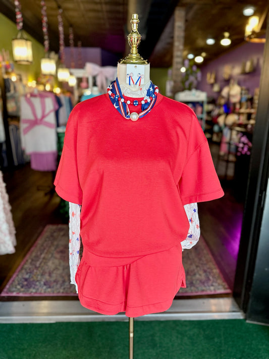 Ruby Scuba Top & Shorts Set