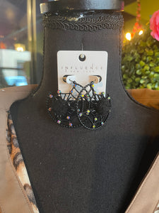 Black Spider Web Hoops