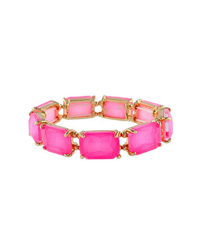 Neon Hot Pink Cut Glass Bracelet