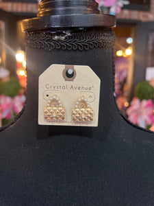 Gold Pearl purse stud earrings