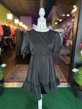 Load image into Gallery viewer, Black Mini Dress w/ Heart cut out back
