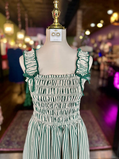Green Striped Maxi Dress