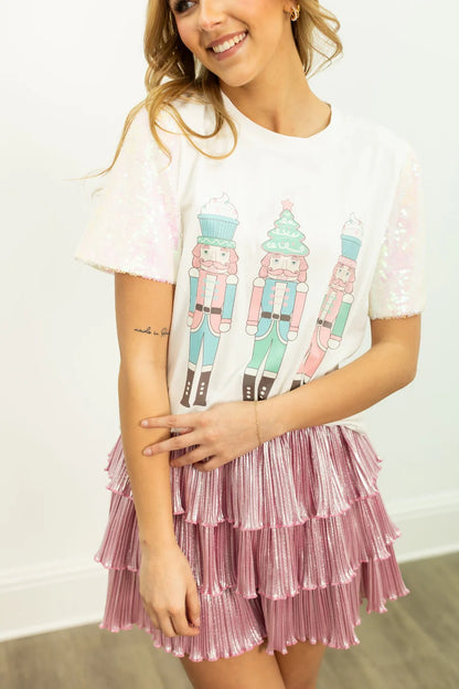 Pastel Nutcracker Sequin Top