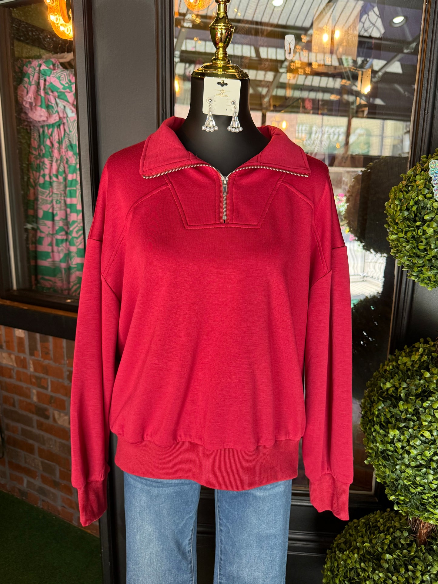 Berry Quarter Zip Sweatshirt