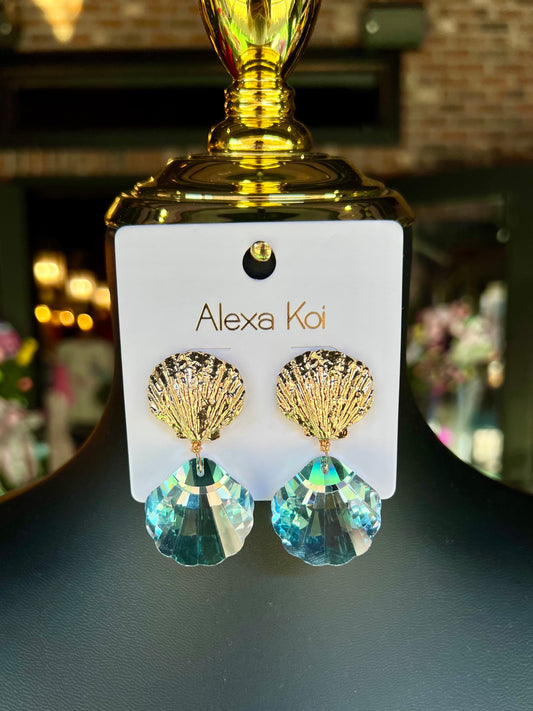 Shell Jewel Drop Earrings