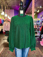 Load image into Gallery viewer, Hunter Green Glittery Knit Top
