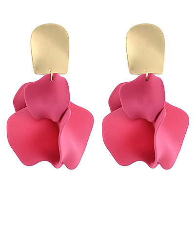 Color Coated Petal Earrings