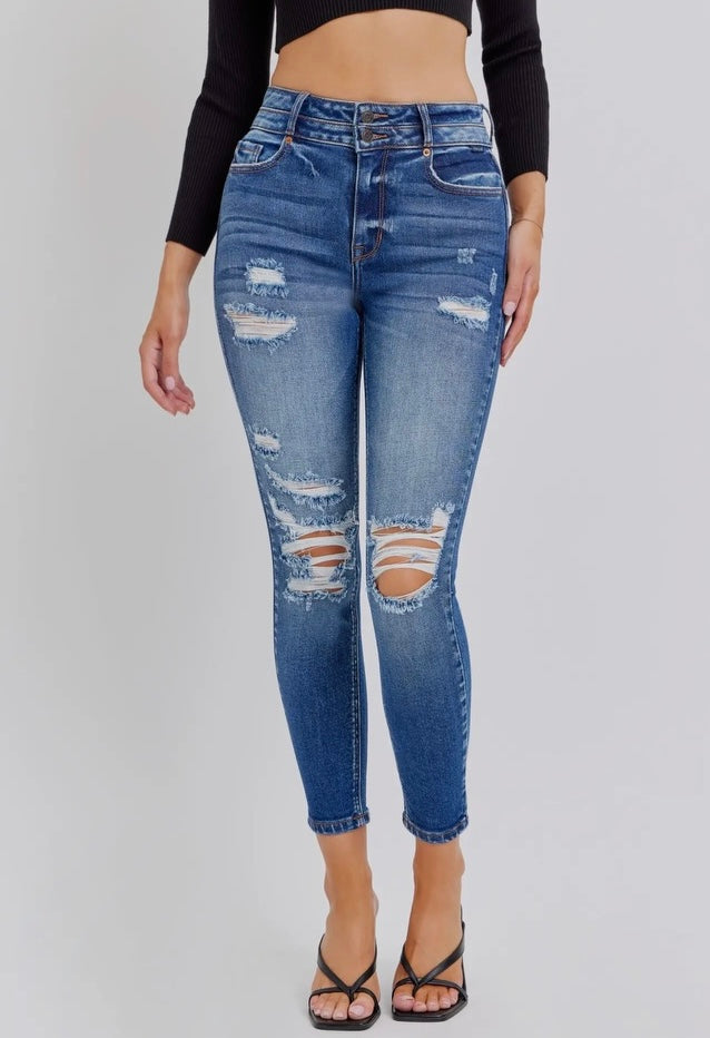 Dark Wash High Rise Skinny Jeans