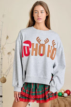 Load image into Gallery viewer, HoHoHo Santa &amp; Reindeer Lettering Christmas Pullover
