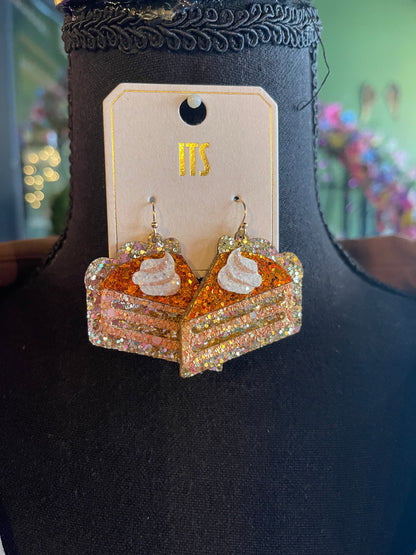 Glittery Pumpkin Pie Earrings