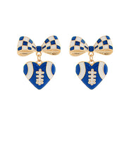 Load image into Gallery viewer, Football Ribbon &amp; Heart Earrings
