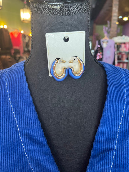 Blue & Gold Metal Hoops