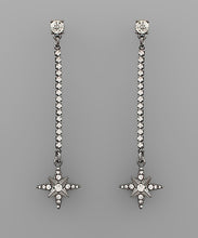 Load image into Gallery viewer, Black Rhinestone Star Dangles
