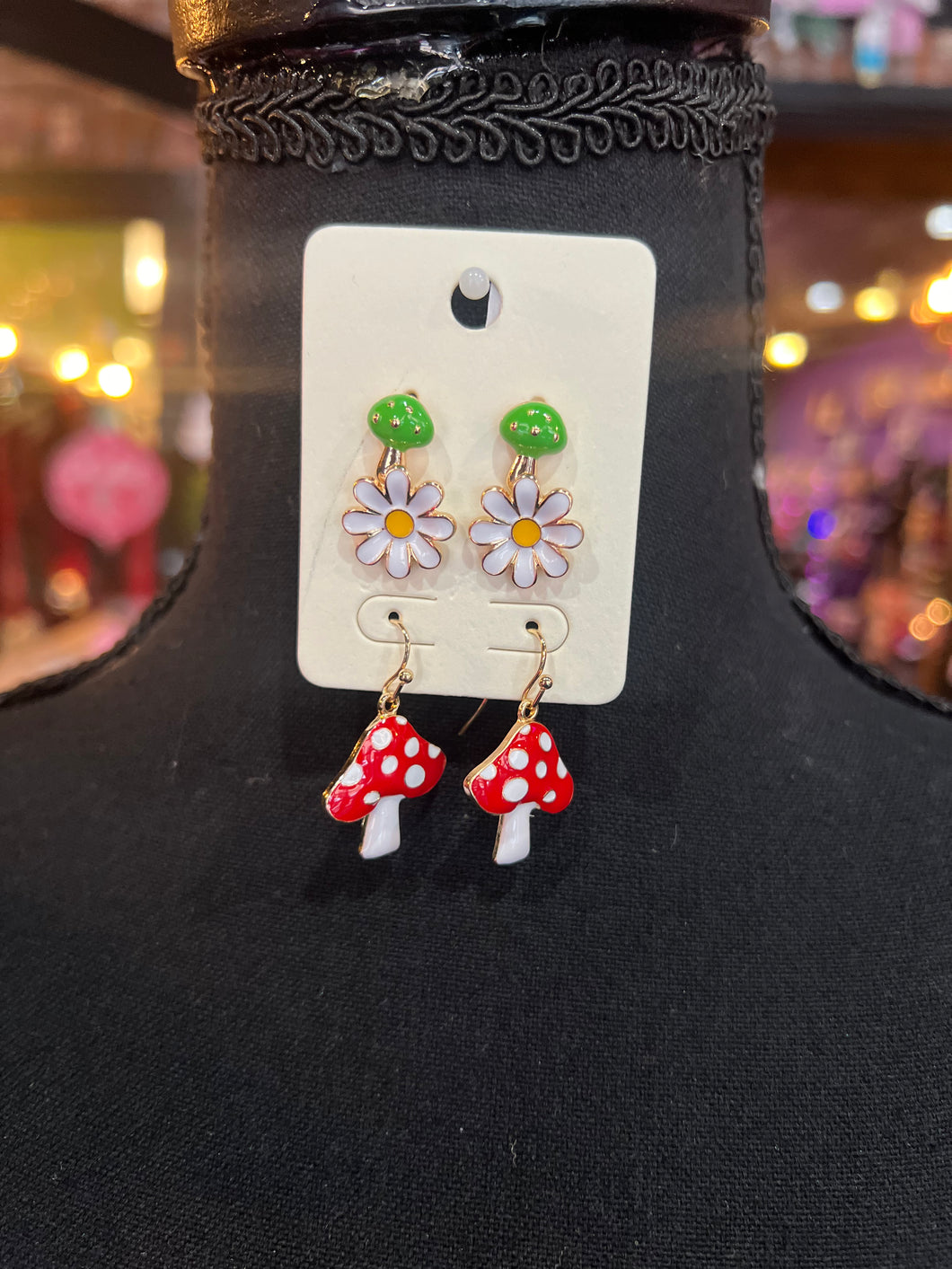 Mushroom & Flower earring set